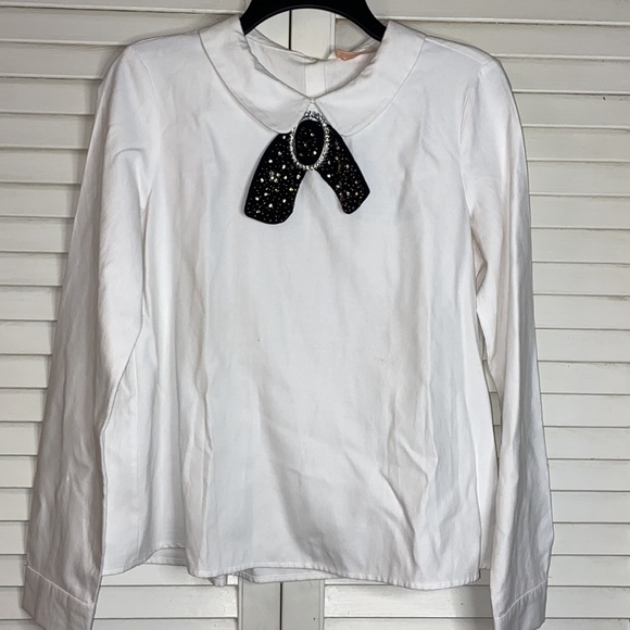 Zara Jeweled Bow Shirt - Picture 6 of 13
